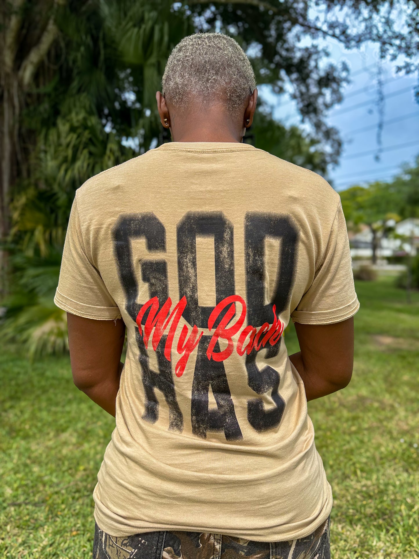 God Has My Back - Mushroom Tee