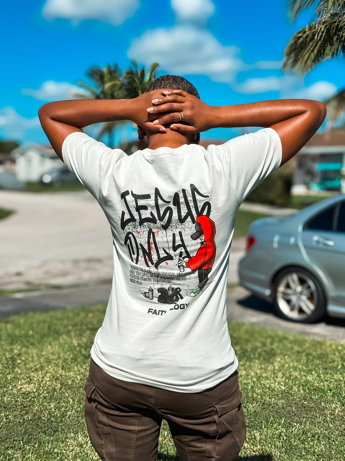 Jesus Only Street Graffiti - Creme Tee