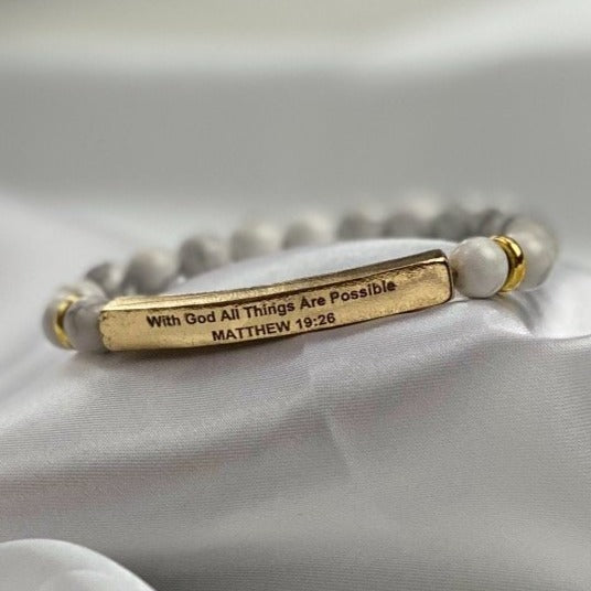 MATTHEW 19:26 Beaded Bracelet