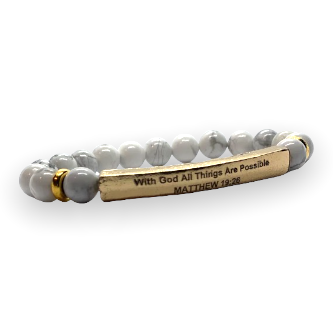 MATTHEW 19:26 Beaded Bracelet