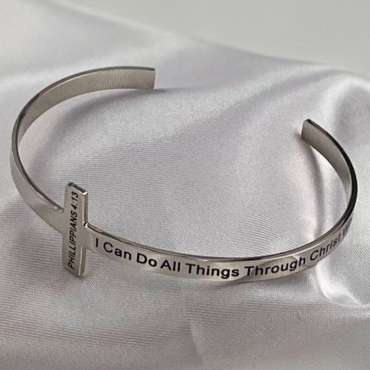 PHILLIPPIANS 4:13 Cross Bangle