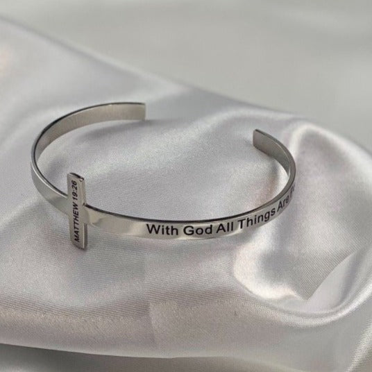 MATTHEW 19:26 Cross Bangle