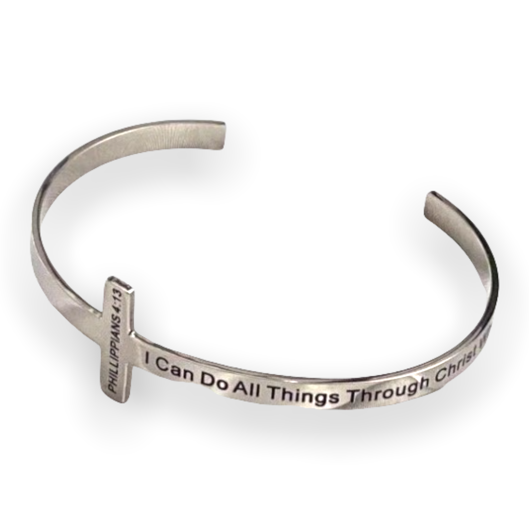 PHILLIPPIANS 4:13 Cross Bangle